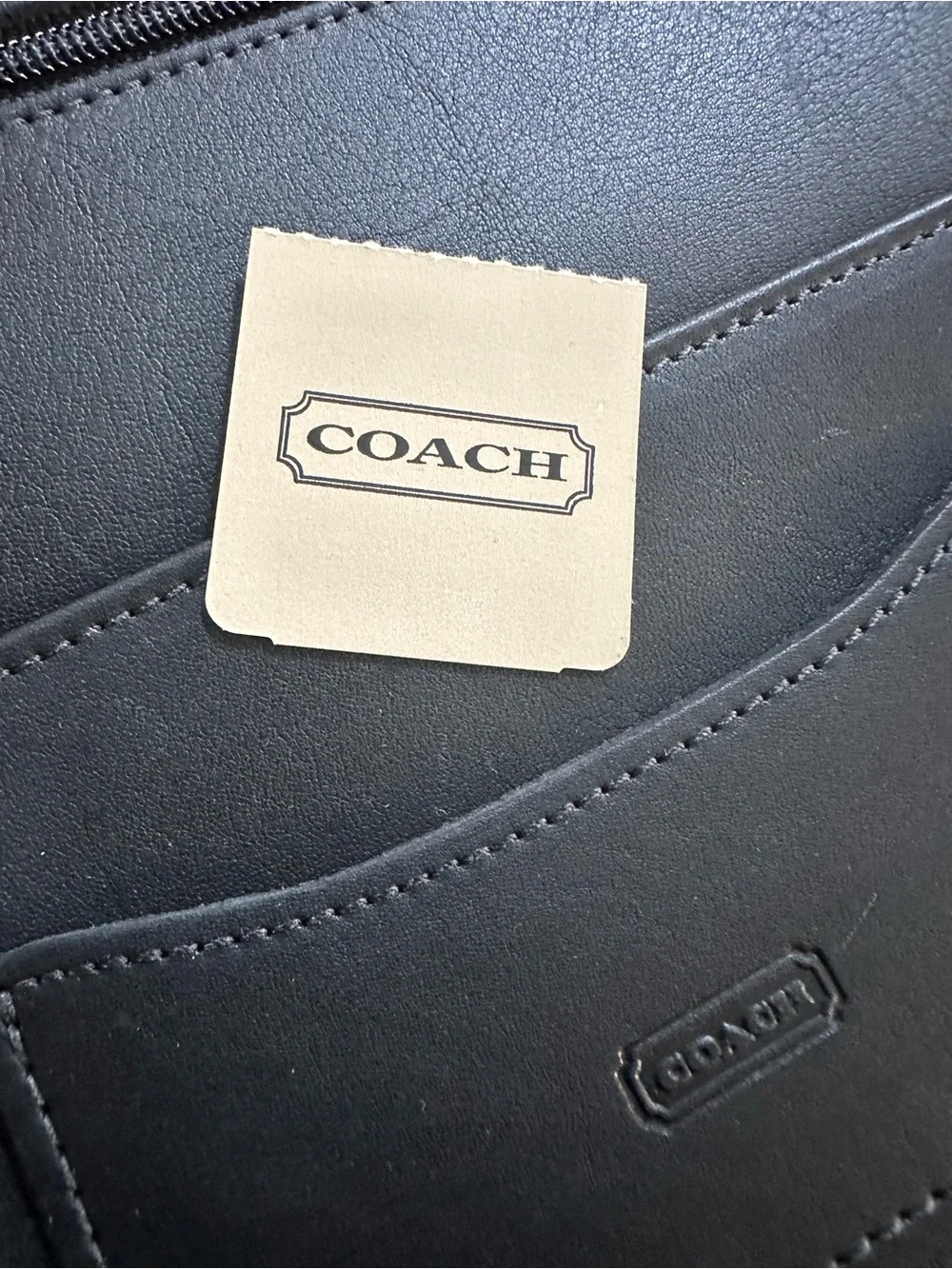 Coach Black Leather Zip Around Padfolio Portfolio Excellent Condition!- VINTAGE